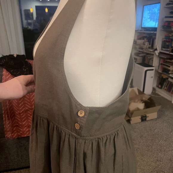 The Shanty Linen Overall Apron Dress Cottagecore Trad Baking Pinafore Classic - Picture 4 of 11